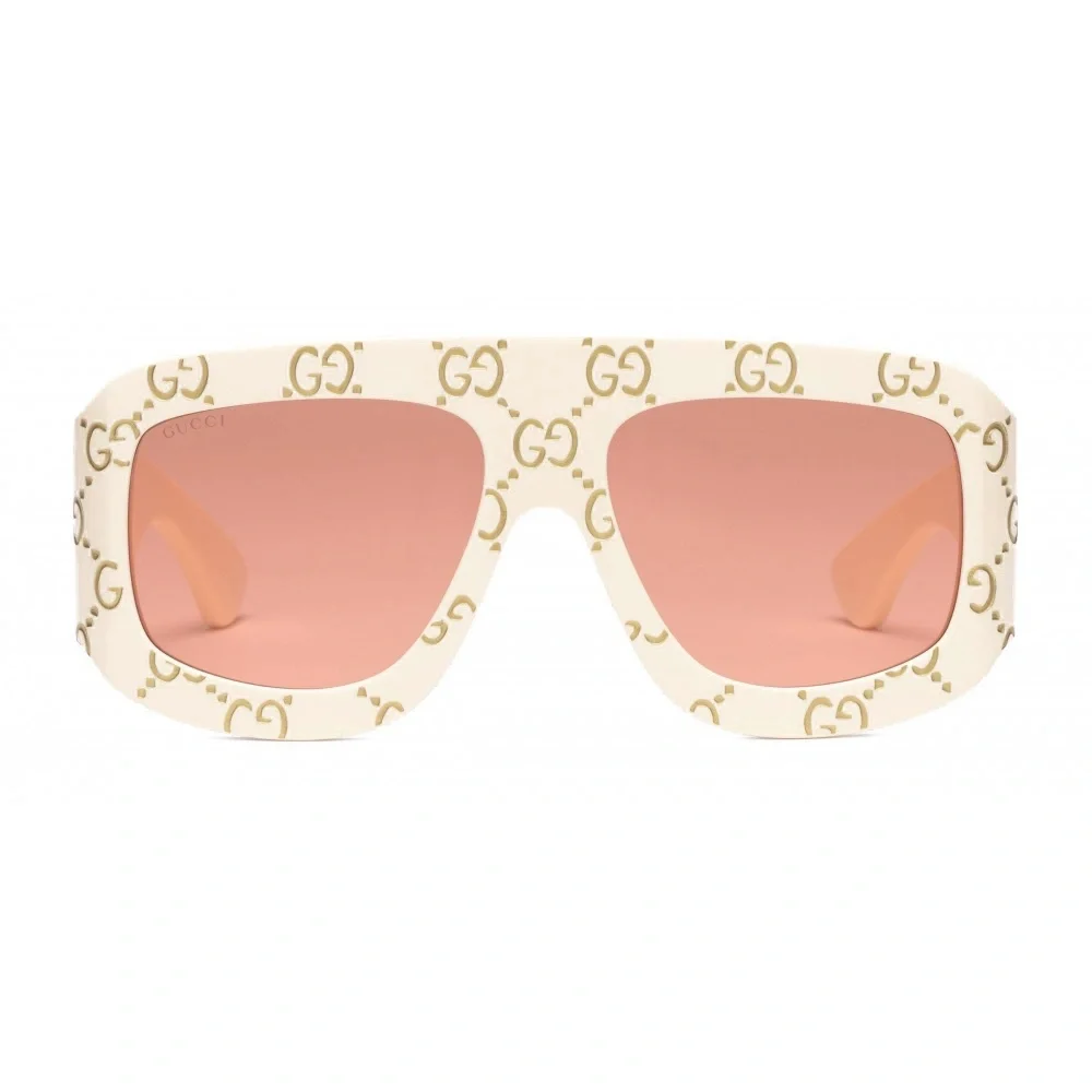 Gucci Rectangular Sunglasses with GG0983s Ivory - Gucci Eyewear